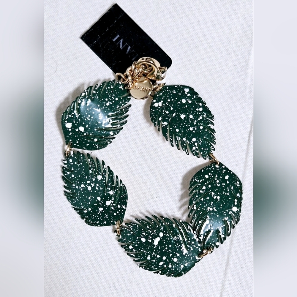 Alfani Green and Gold Leaf Bracelet